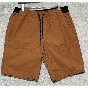 Eddie‎ Bauer Zipper Cargo Shorts Mens M Active Burlwood Brown Heavy Duty Trail